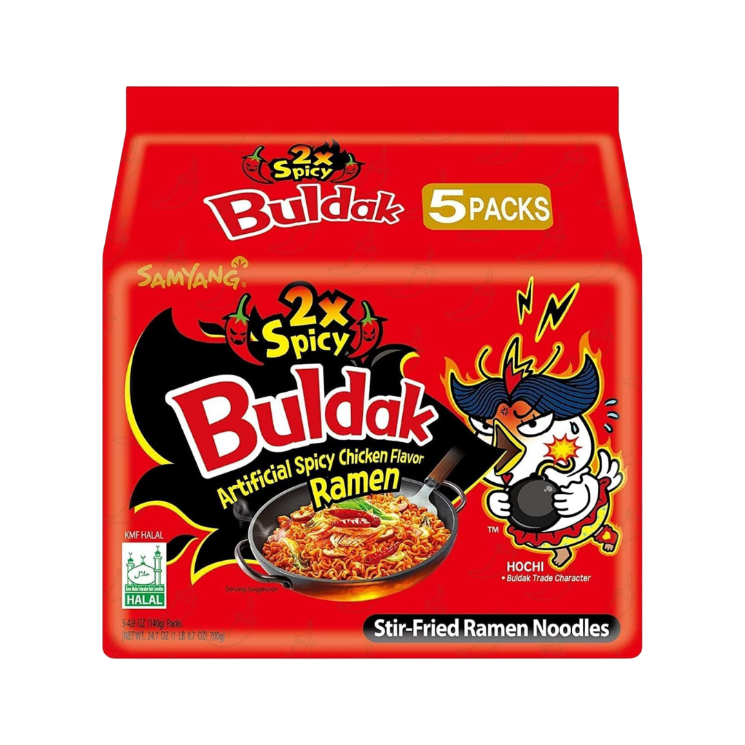 Samyang Buldak 2X Spicy Hot Chicken Ramen (8X5X140G)- Red