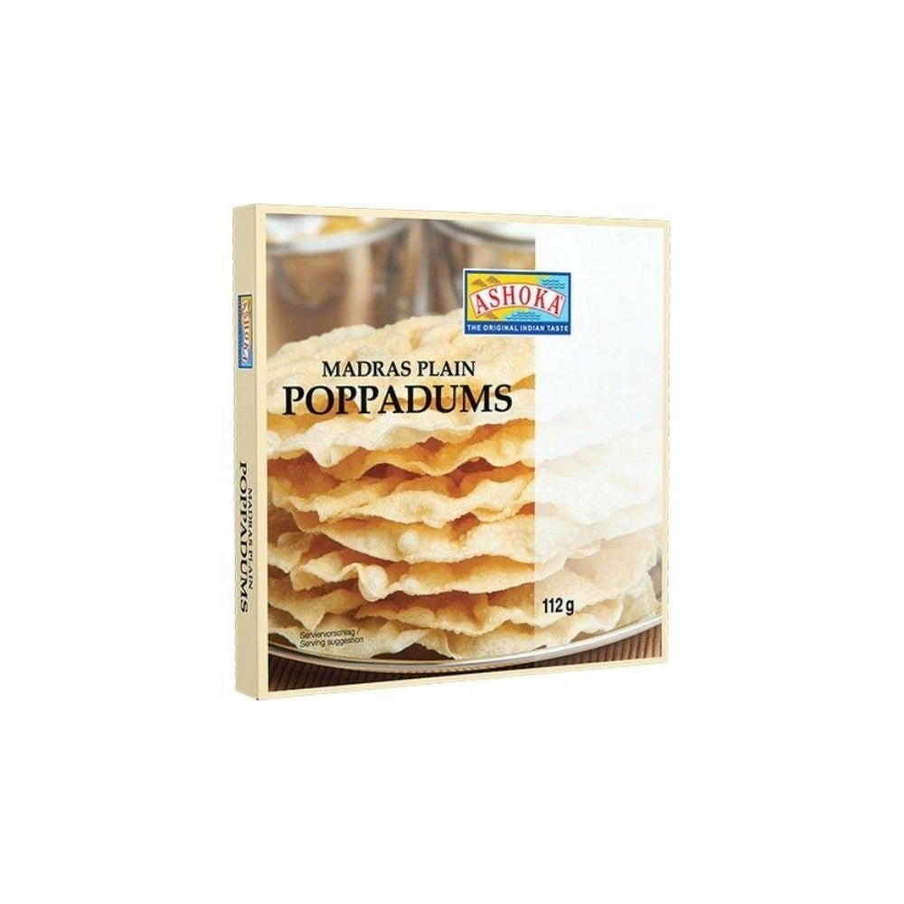 ASHOKA Poppadoms Madras Plain (12x112G)