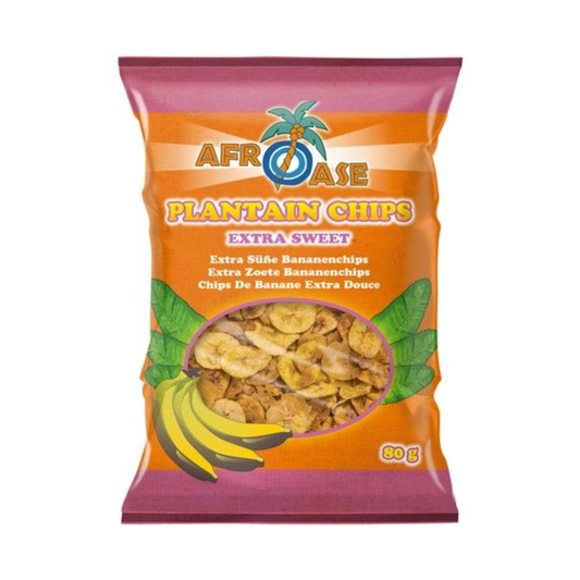 AFROASE Plantain Chips Extra Sweet 80 G (10x80g)