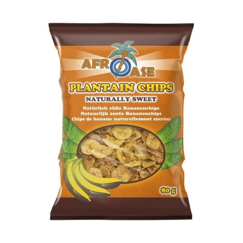 AFROASE Plantain Chips Naturally Sweet 80 G (10x80g)