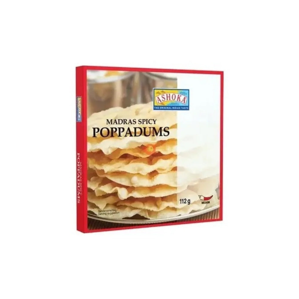ASHOKA Poppadoms Madras Spicy  (12x112G)
