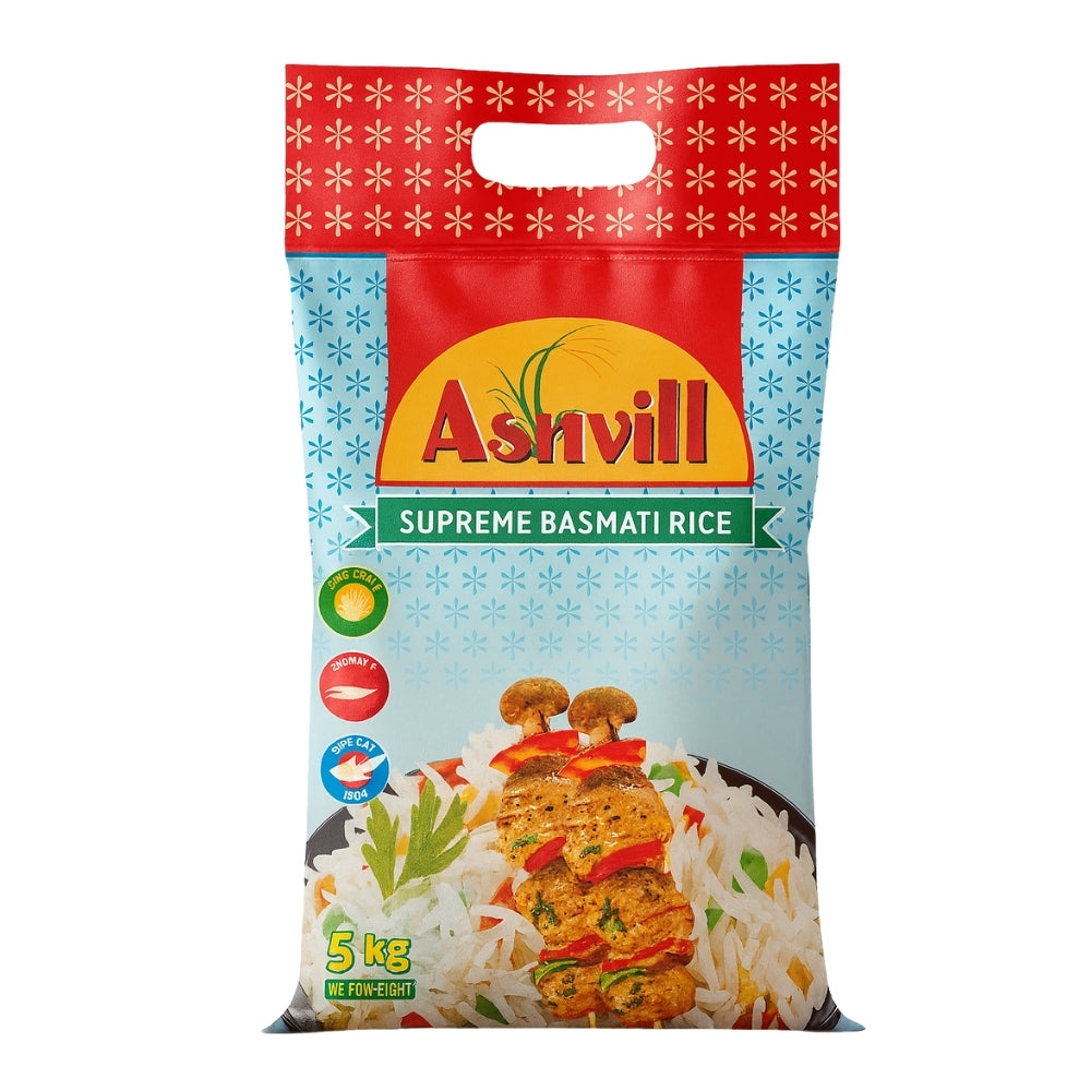 Ashvill Pure Basmati Rice (1x5KG)
