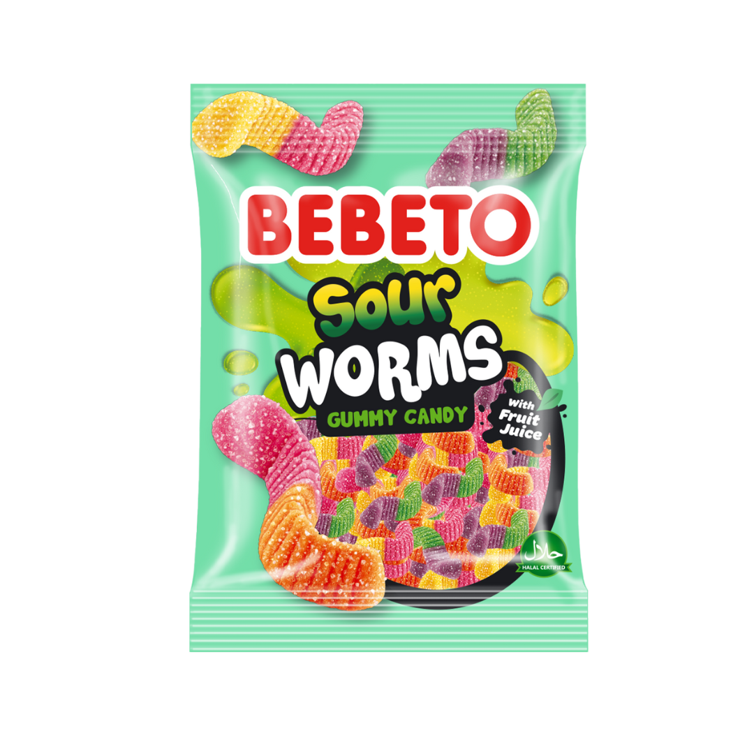 Bebeto Sour Worms (12x80g) -Inner