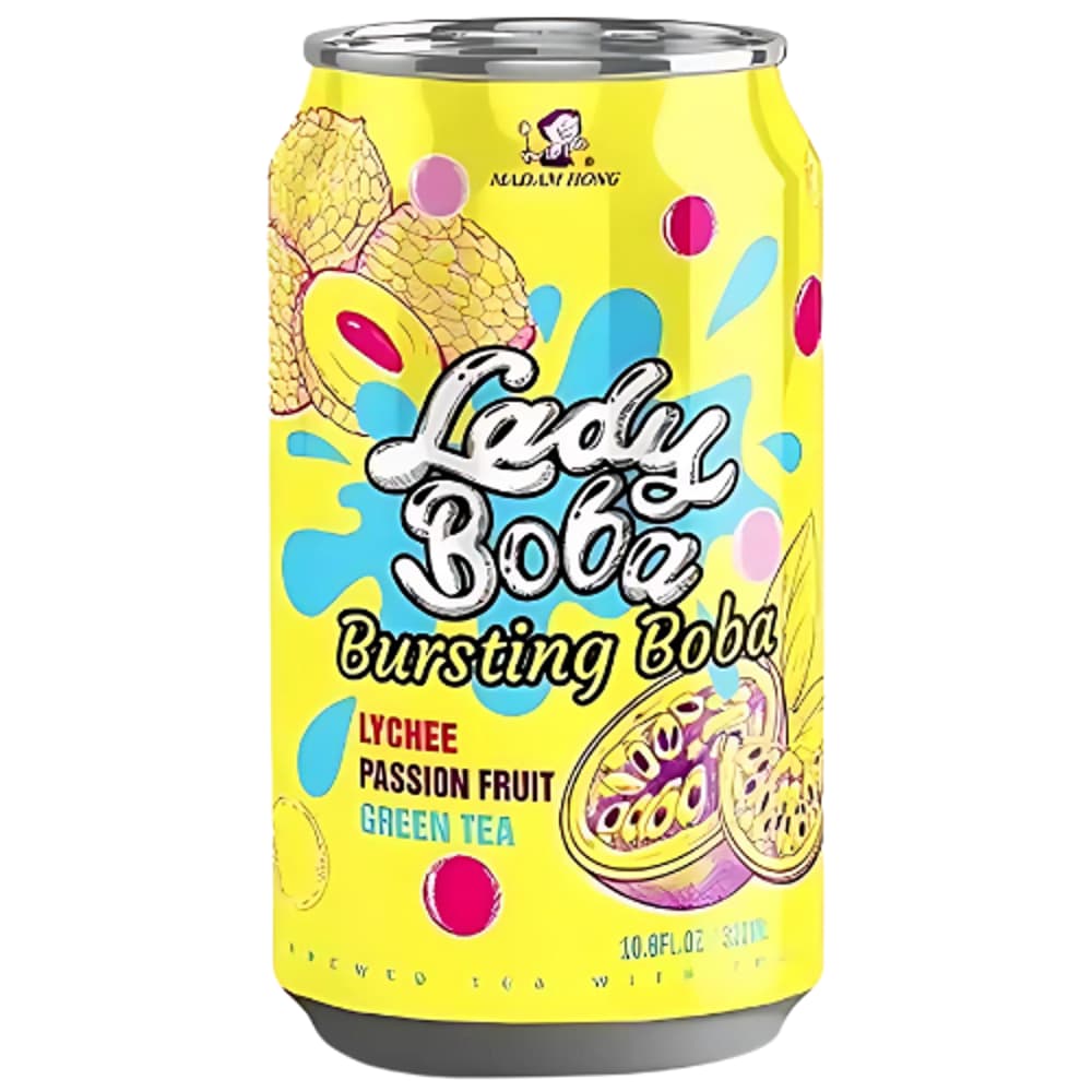 Lady Boba Iced Bubble Tea - Lychee + Passion Fruit (24X315ML)